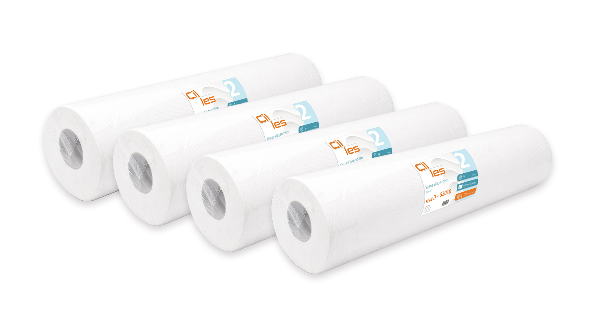 Liegenrollen_cilles_Hero_Web Vier verpackte Liegenrolle der cilles Serien.